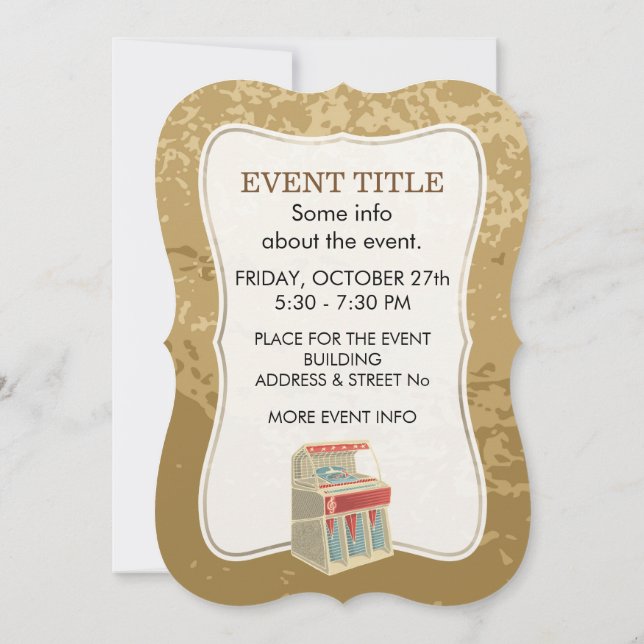 Grunge Jukebox Invitation (Back)