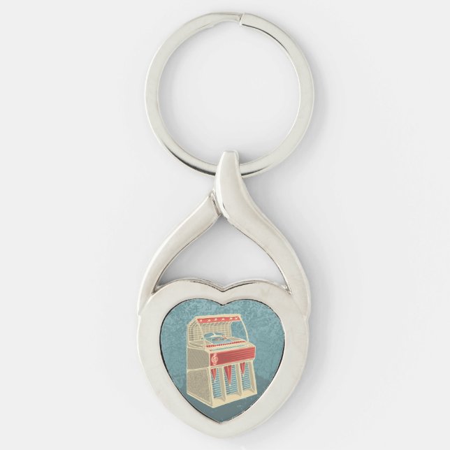 Grunge Jukebox Key Ring (Front)