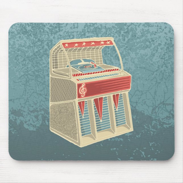 Grunge Jukebox Mouse Mat (Front)