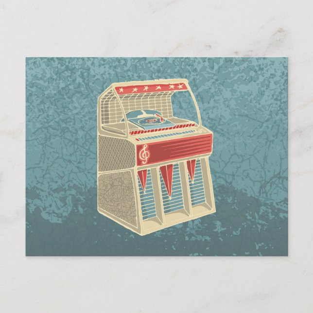 Grunge Jukebox Postcard (Front)