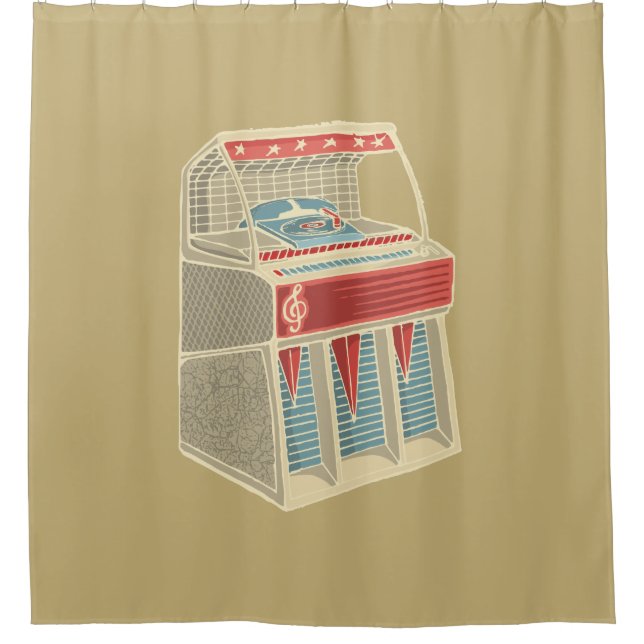Grunge Jukebox Shower Curtain (Front)