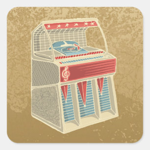 Grunge Jukebox Square Sticker