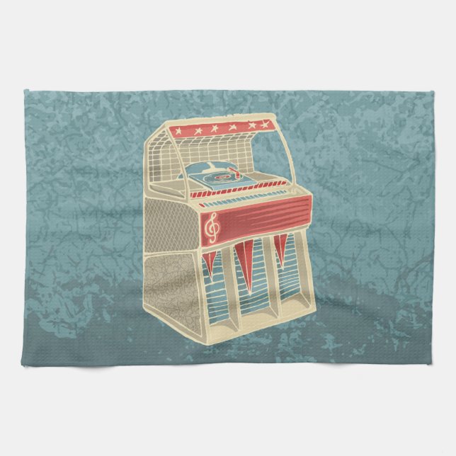 Grunge Jukebox Tea Towel (Horizontal)
