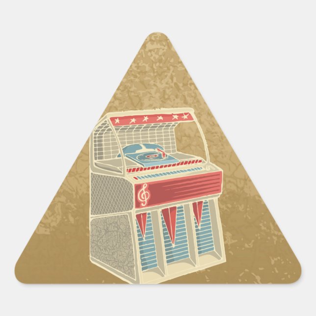 Grunge Jukebox Triangle Sticker (Front)