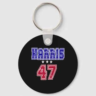 Grunge Kamala Harris 2024 For President Number 47 Key Ring