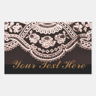 Grunge Lace Fabric Rectangular Sticker