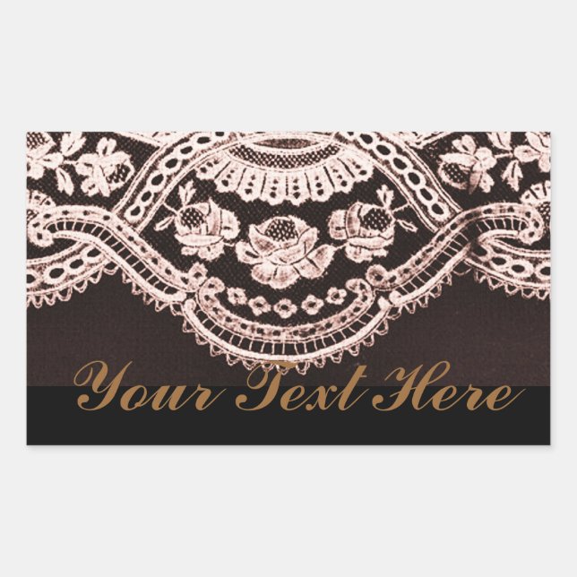 Grunge Lace Fabric Rectangular Sticker (Front)