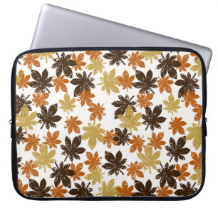 Grunge Leaf: Seamless Background Pattern. Laptop Sleeve