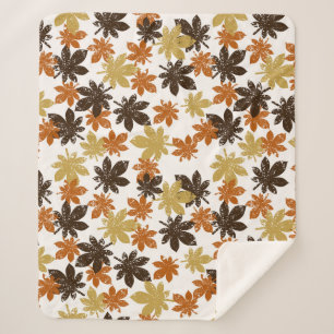 Grunge Leaf: Seamless Background Pattern. Sherpa Blanket