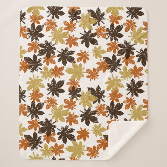 Grunge Leaf: Seamless Background Pattern. Sherpa Blanket (Front)