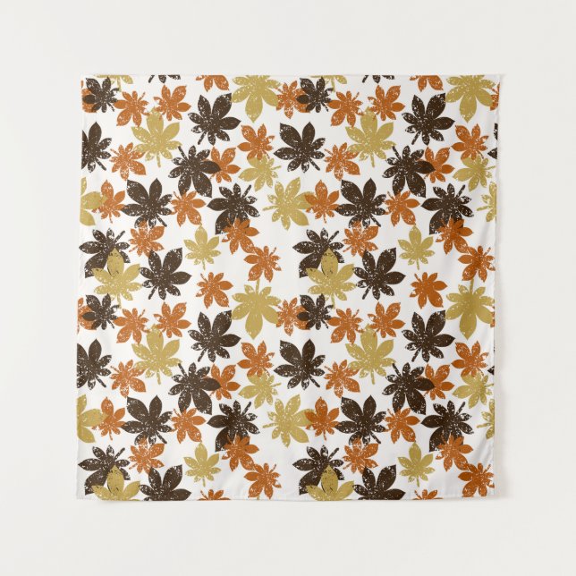 Grunge Leaf: Seamless Background Pattern. Tapestry (Front)