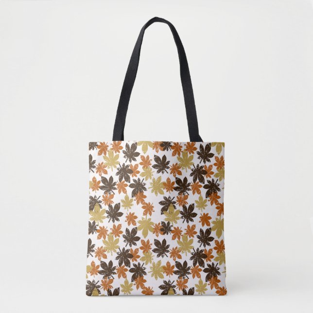 Grunge Leaf: Seamless Background Pattern. Tote Bag (Front)