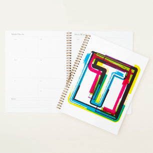 Grunge Letter T Bold Colorful Urban Typography Planner