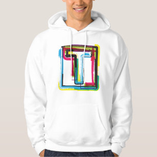 Grunge Letter T Bold Colourful Urban Typography  Hoodie