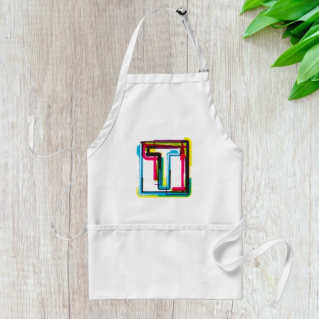 Grunge Letter T Bold Colourful Urban Typography  Standard Apron (Creator Uploaded)