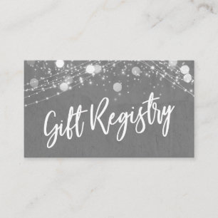 Grunge & Lights Casual Script Grey Gift Registry Enclosure Card