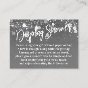Grunge Lights No Wrap Bridal Shower Grey Enclosure Card