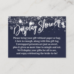 Grunge Lights No Wrap Bridal Shower Navy Blue Enclosure Card