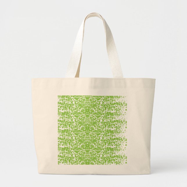 Grunge Lime Green Pattern - Summer Abstract Decor Large Tote Bag (Front)