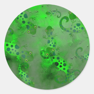 Grunge Lizards Classic Round Sticker