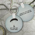 Grunge Look Paraglider, own text front and back Key Ring<br><div class="desc">A simple, high-impact paragliding design with a grungy, slightly worn and weathered look. If you can relate, chances are you've had some sky adventures of your own, jumping from mountains, planes or even helicopters and seeing the world from high above. So why not personalise this paraglider logo with your own...</div>