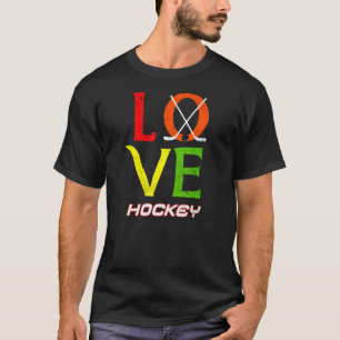Grunge Love Hockey Women Men Kids Ice Hockey Stuf T-Shirt