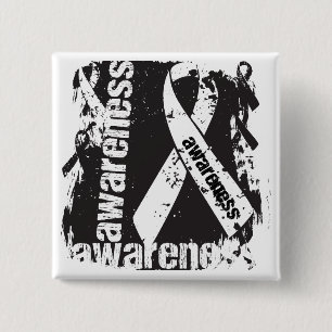 Grunge Lung Cancer Awareness 15 Cm Square Badge
