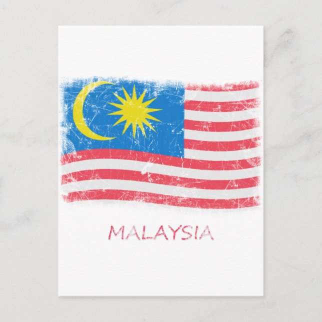 Grunge Malaysia Flag Postcard (Front)