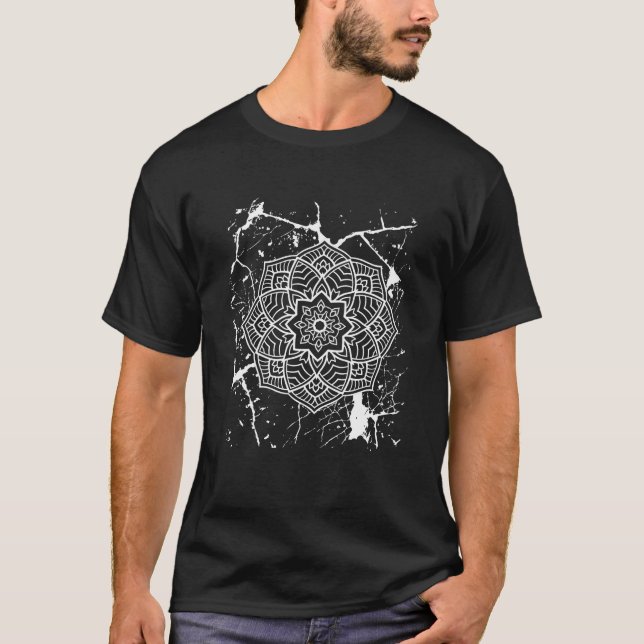 Grunge Mandalas Grey T-Shirt (Front)
