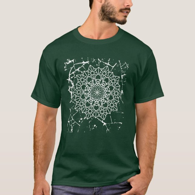 Grunge Mandalas Grey T-Shirt (Front)