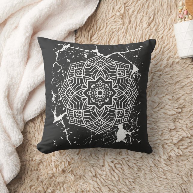 Grunge Mandalas Grey T-Shirt Cushion (Blanket)