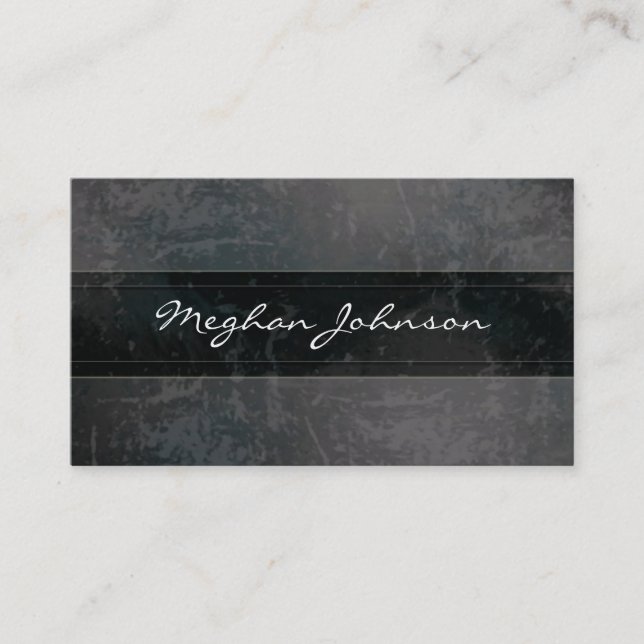 Grunge Marble Black Trendy Business Card (Front)