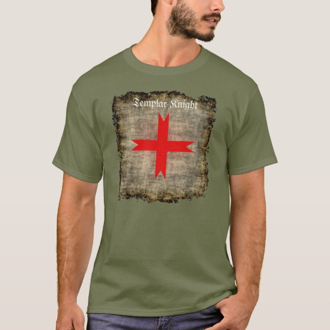 Grunge Mediaeval Cross of the Knights Templar T-Shirt (Front)