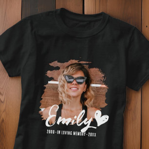 Grunge Memorial In Loving Memory Custom Photo T-Shirt