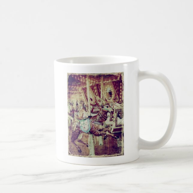 Grunge Merry-Go-Round Goat Coffee Mug (Right)