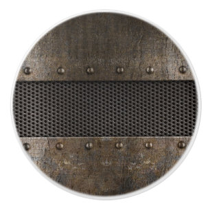 Grunge metal background ceramic knob