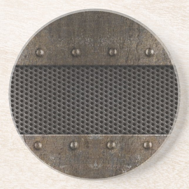 Grunge metal background coaster (Front)