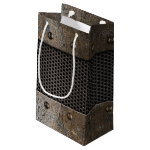 Grunge metal background small gift bag