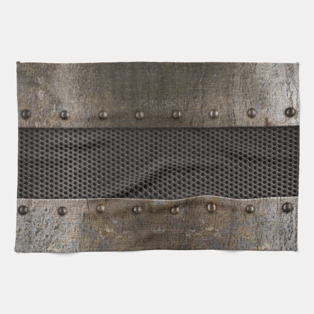 Grunge metal background tea towel (Horizontal)