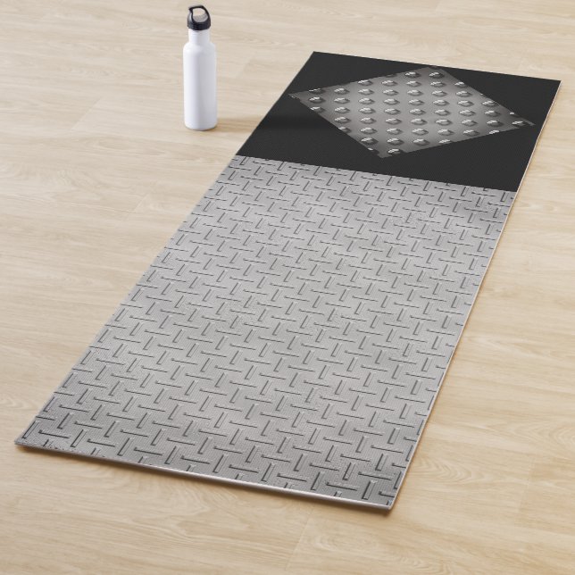 Grunge Metal Industrial Plate Style Yoga Mat (In Situ)