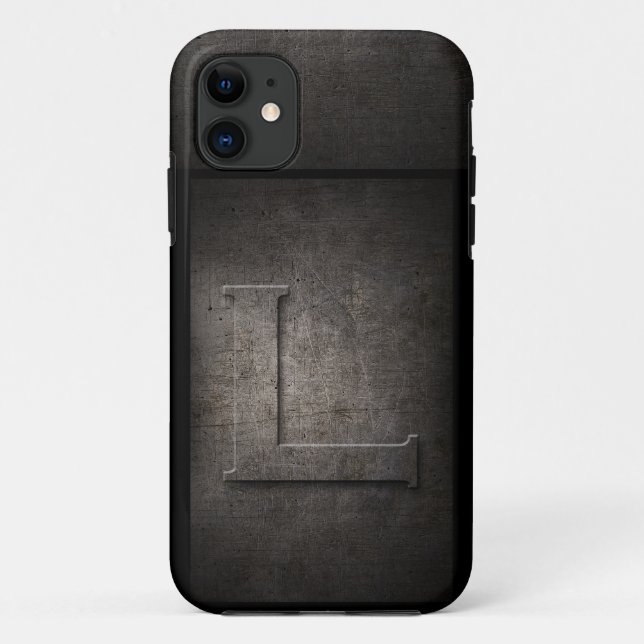Grunge Metal L Monogram Iphone Case (Back)