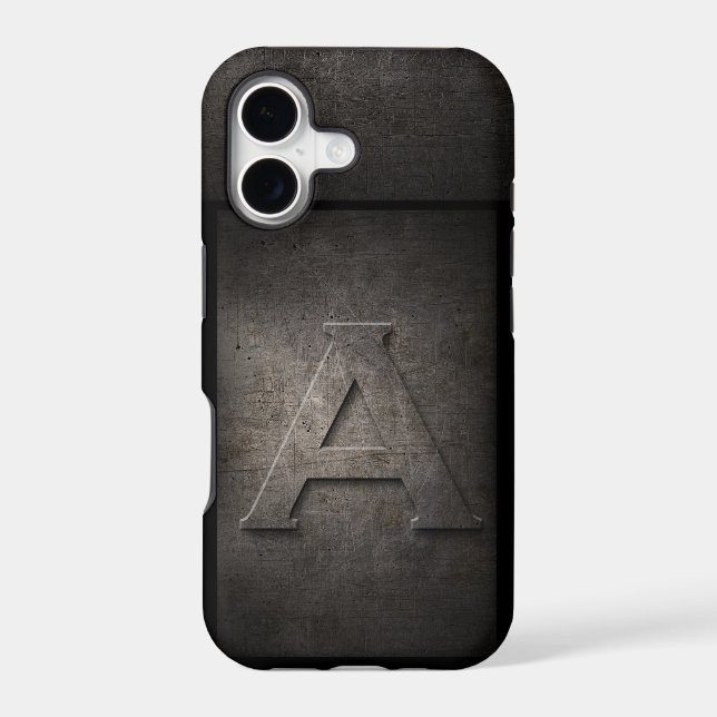 Grunge Metal Monogram for Him Iphone Case (Back)