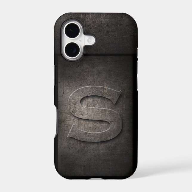 Grunge Metal Monogram Iphone Case (Back)