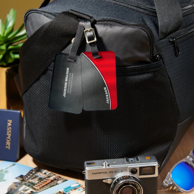 Grunge Metallic Backgrounds Luggage Tag (Front & Back)