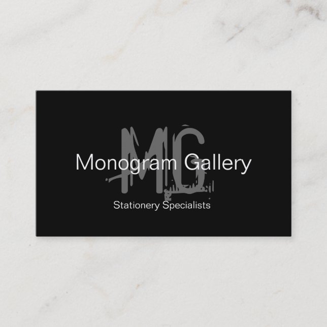 Grunge Monogram Customisable Business Card (Front)