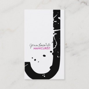 Grunge Monogram Manicurist Business Cards