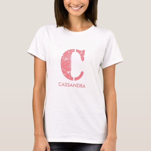 Grunge Monogram Text T-Shirt (Front)