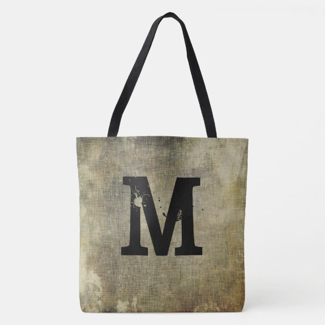 Grunge Monogram, You Customise, Tote Bag (Front)