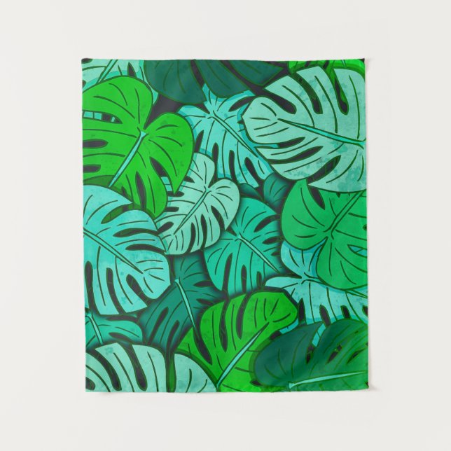 Grunge Monstera Leaves No. 2 Small Tapestry (Front)