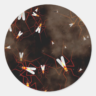 Grunge Mosquitoes Classic Round Sticker